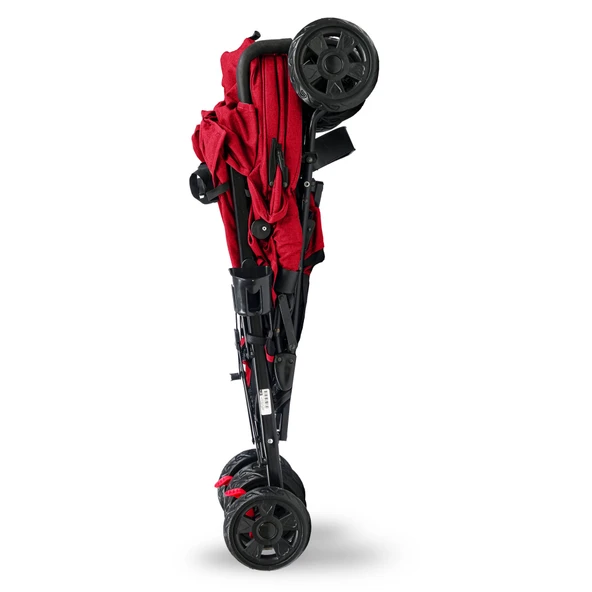 Comfymax Tam Yatar Baston Bebek Arabası – Dark Red - Resim 5