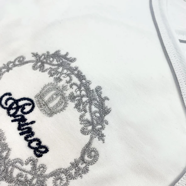 Sema Baby Prens Lüks 5 Parça Hastane Çıkışı Zıbın Seti - Lacivert - Resim 3