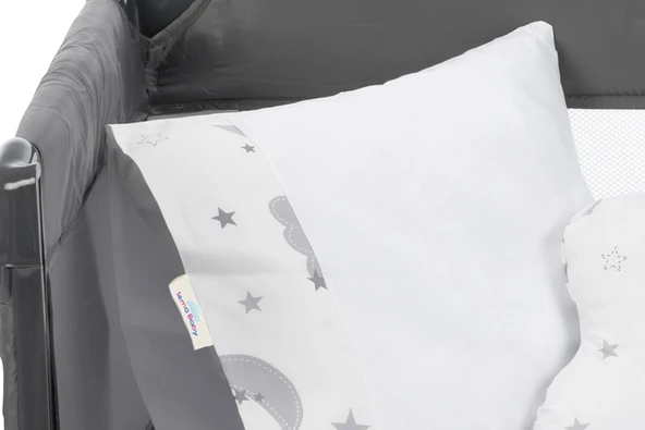 Sema Baby 6 Parça Lüks Park Yatak Bebek Uyku Seti - Moon - Resim 4