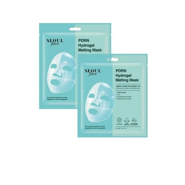 Dermal Seoul Face PDRN Hydrojel Eriyen Maske Nemlendirici Cilt Onarıcı Şeffaf Jel Maske 34 Gr 2 Adet