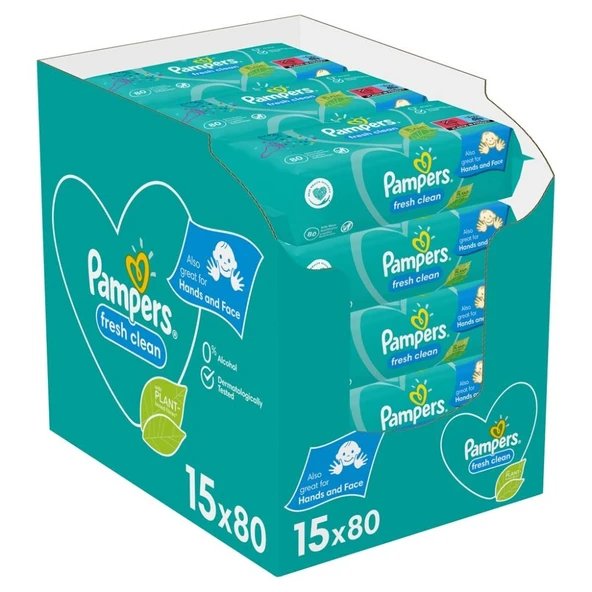 Prima Pampers Baby Yenidoğan Fresh Clean Islak Havlu 80x15 Adet (1200 Yaprak) ürün görseli