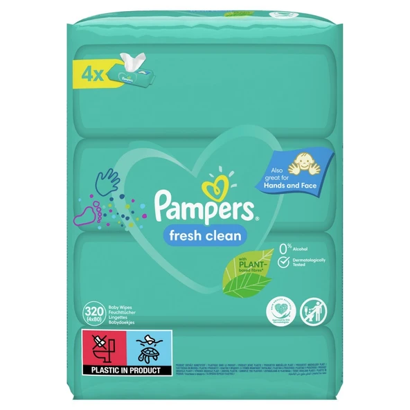 Prima Pampers Baby Yenidoğan Fresh Clean Islak Havlu 80x4 Adet (320 Yaprak) ürün görseli