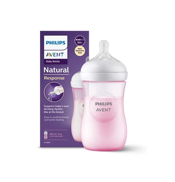 Philips Avent Natural Response PP Pembe Biberon 1+ Ay 260 ml SCY903/11 ürün görseli