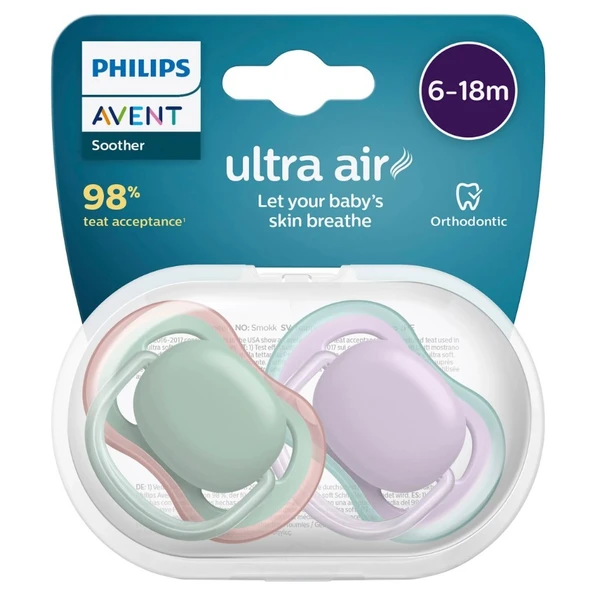 Philips Avent Ultra Air Emzik 6-18 Ay 2li Kız SCF085/16 ürün görseli