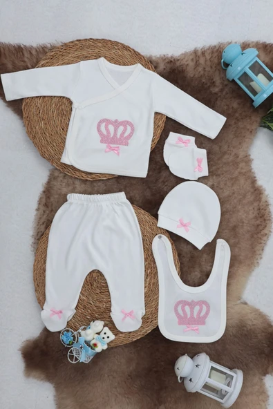 Sema Baby 5 Parça Hastane Çıkışı Zıbın Seti 0-3 Ay - Princess ürün görseli