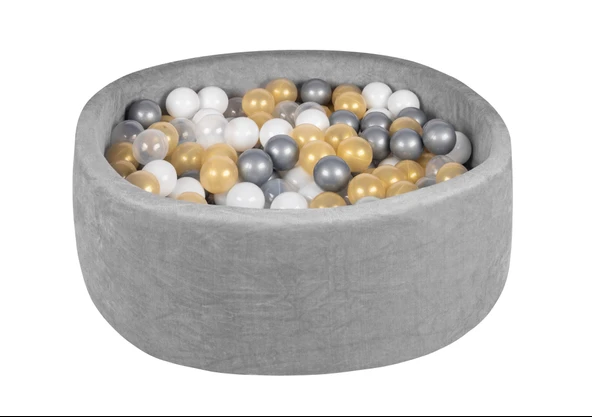 Comfymax Oyun Alanı ve Top Havuzu 200 Top Gold/Gri/Beyaz/Şeffaf - Resim 2