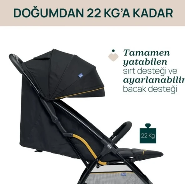 Chicco Glee Bebek Arabası - Uneven Siyah - Resim 7
