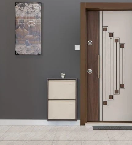 Medikaltec 2’li Metal Ayakkabılık (Kahve-Krem) | Modern Tasarım ve Geniş İç Hacim - 2