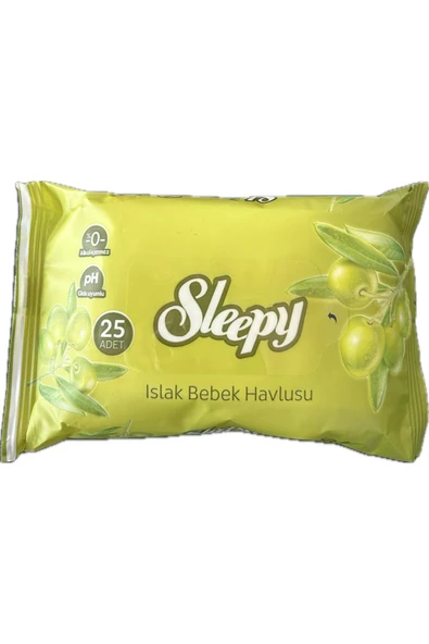 Sleepy Cep Islak Havlu Zeytinyağlı 100 Adet(4 x 25'li) ürün görseli