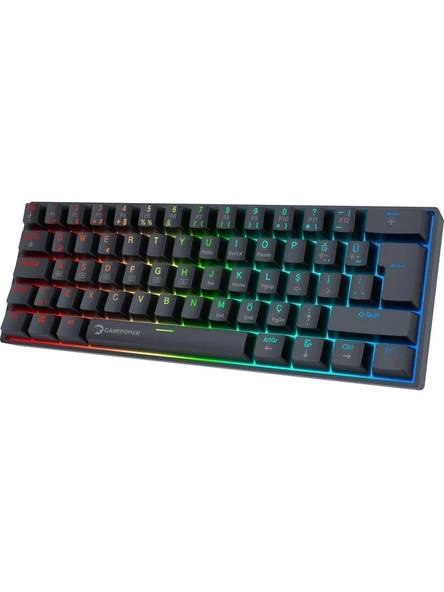 Gamepower Lyra 60M RGB TKL Red Switch Kablolu Klavye - Siyah ürün görseli