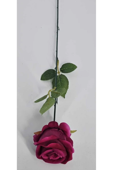 Yapay Kadife Gül 1 Adet koyu pembe 50 cm VazoDekor Gelin Çiçeği ev Süsü - 3