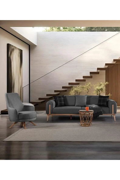 EDSY HOME Riva 3+3+1 Koltuk Takımı Antrasit - 5