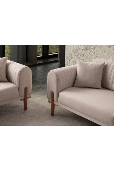 EDSY HOME Galata 3+3+1 Koltuk Takımı Sütlü Kahve - 6