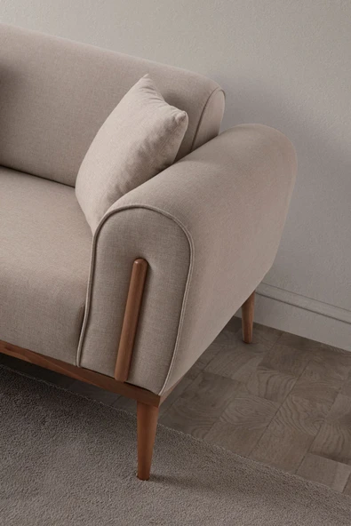 EDSY HOME Riva 3'lü Koltuk Sütlü Kahve - 6