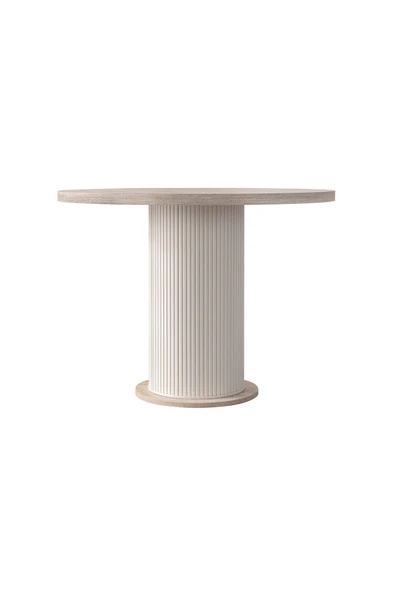 EDSY HOME Traverten 2 Sandalyeli Yuvarlak Masa Takımı ( Ayaklar Plastik ) - 4