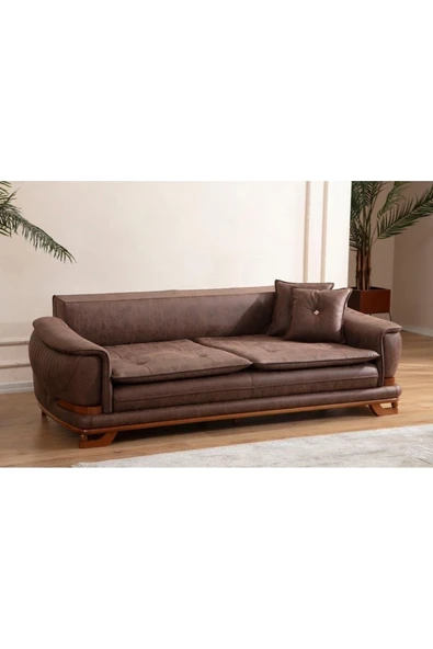 EDSY HOME Palermo 3'lü Koltuk Kahve - Resim 3