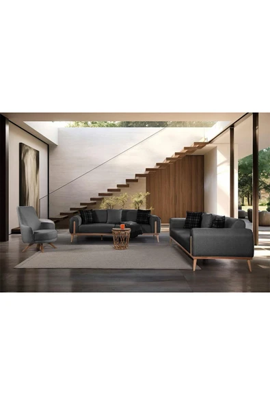 EDSY HOME Riva 3+3+1 Koltuk Takımı Antrasit - 2