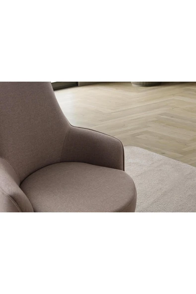 EDSY HOME Rebull Keten Berjer Kahverengi Tekli Koltuk - Resim 3
