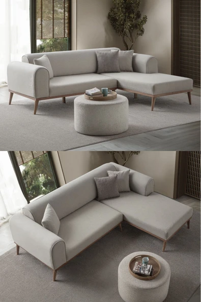 EDSY HOME Rebull Köşe Koltuk Takımı Krem