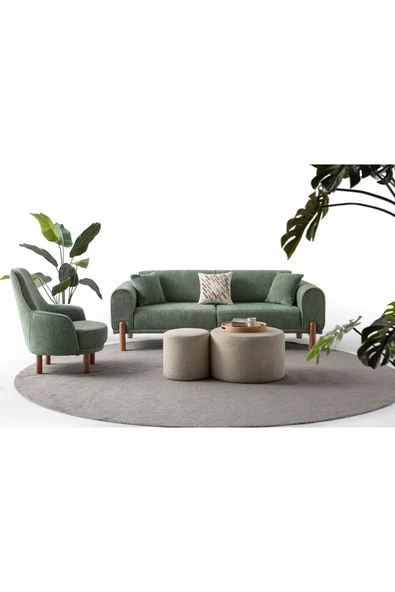 EDSY HOME Armoni 3+3+1 Koltuk Takımı Yeşil - 5