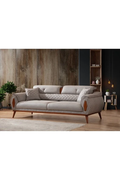 EDSY HOME Elize 3'lü Koltuk Bej - Resim 2