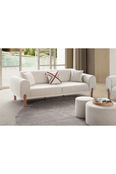 EDSY HOME Armoni 3'lü Koltuk Krem - Resim 2