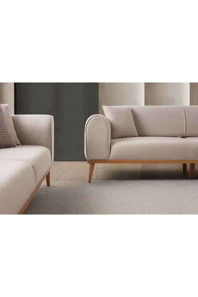 EDSY HOME Rebull 3+3 Koltuk Takımı Sütlü Kahve - Resim 8