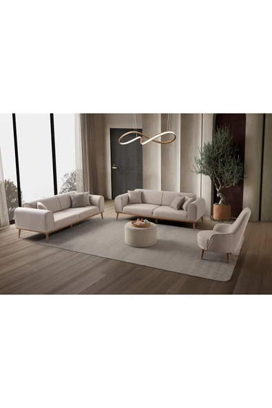 EDSY HOME Rebull 3+3+1 Koltuk Takımı Sütlü Kahve - 2