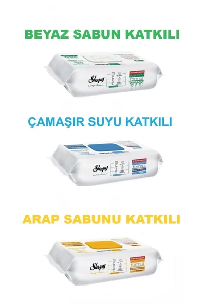 Sleepy Easy Clean Beyaz Sabun Katkılı+Çamaşır Suyu Katkılı+Arap Sabunu Katkılı 3X100 (300 Yaprak) ürün görseli