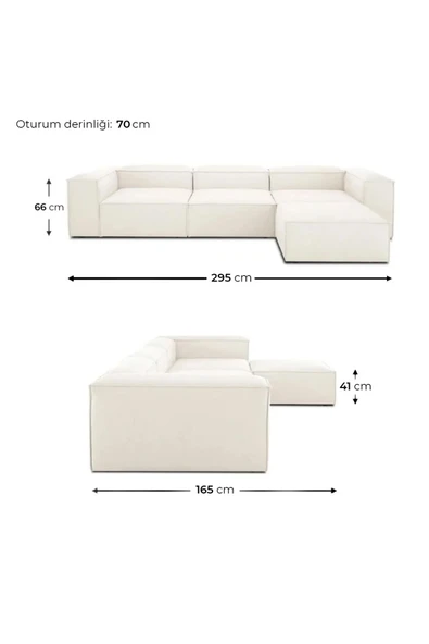 EDSY HOME Mira Relax Krem Renk Köşe Koltuk - 3