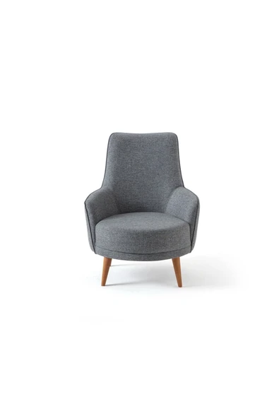 EDSY HOME Rebul Keten Berjer Gri Tekli Koltuk - Resim 5