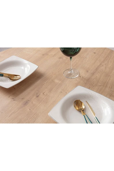 EDSY HOME Safir Meşe Yuvarlak Masa ( Ayak Plastik ) - Resim 7