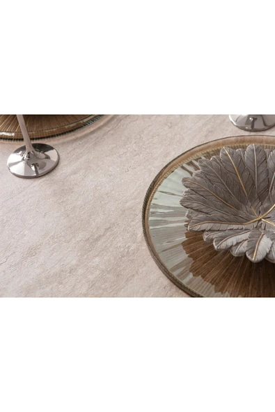 EDSY HOME Traverten 2 Sandalyeli Yuvarlak Masa Takımı ( Ayaklar Plastik ) - 7