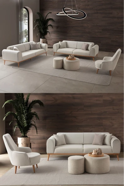 EDSY HOME Rebull 3+3 Koltuk Takımı Krem