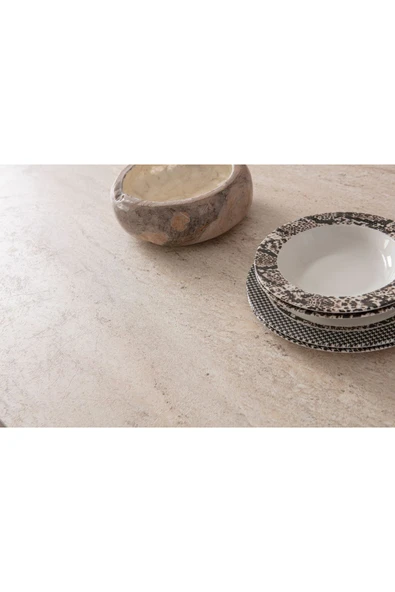 EDSY HOME Traverten Oval Masa ( Ayaklar Plastik ) - Resim 4