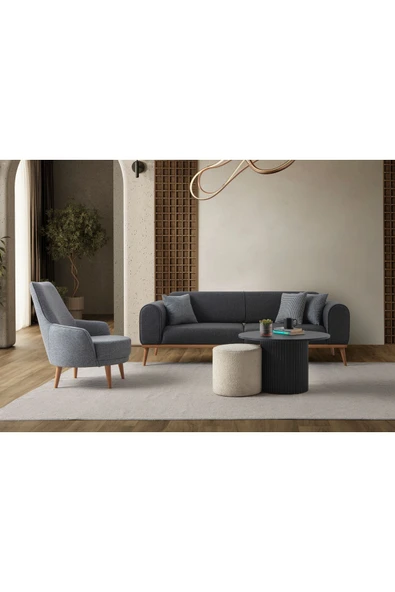 EDSY HOME Rebull 3+3+1+1  Koltuk Takımı Antrasit - 2