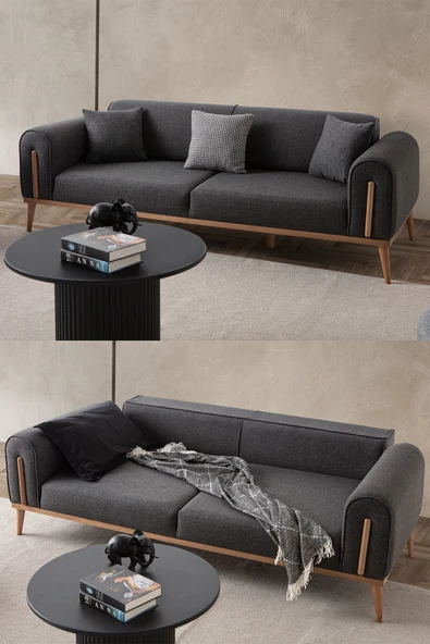 EDSY HOME Riva 3'lü Koltuk Antrasit
