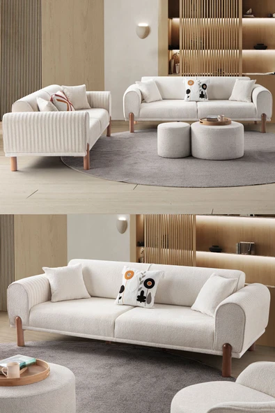 EDSY HOME Armoni 3+3 Koltuk Takımı Krem