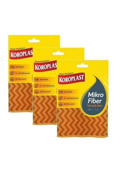Koroplast Mikrofiber Temizlik Bezi 3 Adet