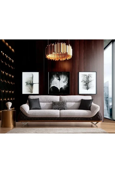 EDSY HOME Loris Koltuk Takımı 3+1 Gri - Resim 2