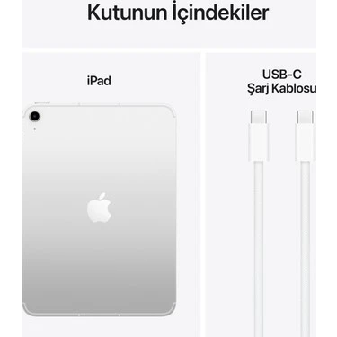 iPad A16 11" 128GB Wi-Fi + Cellular - Gümüş  MD7F4TU/A - 2