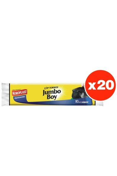 Koroplast Profesyonel 10lu Jumbo Boy Çöp Torbası X 20 Paket (80*110 Cm)