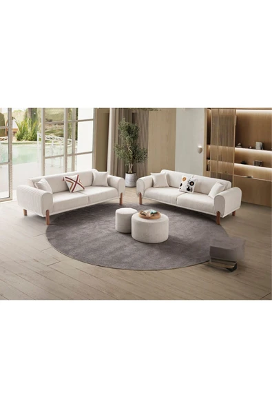 EDSY HOME Armoni 3+3 Koltuk Takımı Krem - 2