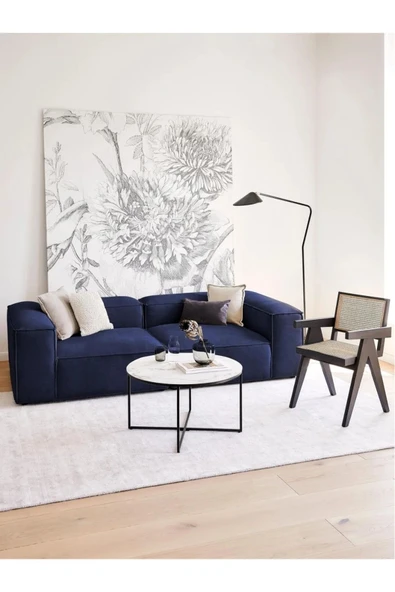 EDSY HOME Mira 2 Modüler İkili Koltuk (LACİVERT) Keten Kumaş ürün görseli