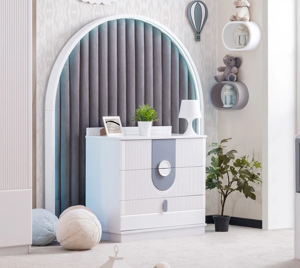 VİRA ŞİFONYER - BEYAZ GRİ ürün görseli