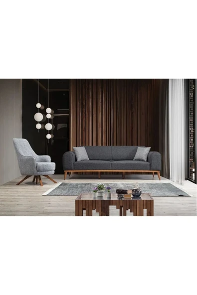 EDSY HOME Rupon 3+3+1 Koltuk Takımı Antrasit - 2