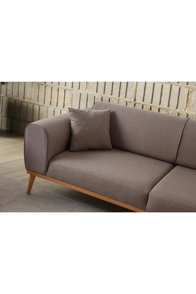 EDSY HOME Rebull 3+1 Koltuk Takımı Kahverengi + Sütlü Kahve - 6