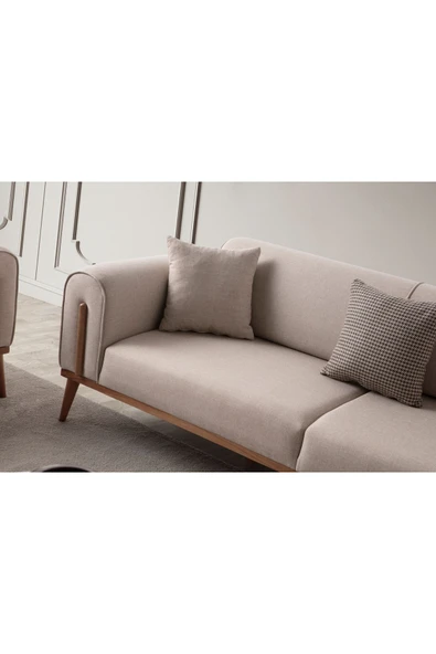 EDSY HOME Riva 3+3+1 Koltuk Takımı Sütlü Kahve - 7