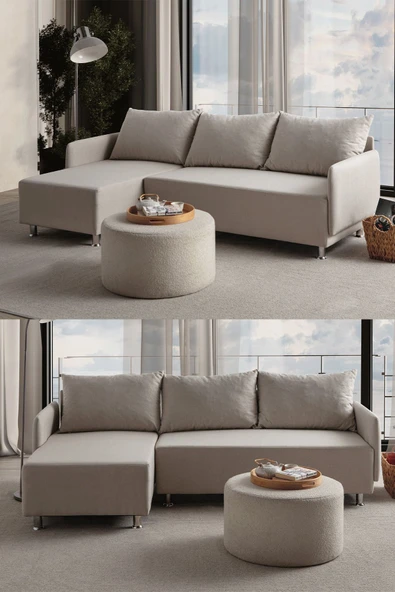 EDSY HOME Mondy Köşe Koltuk Takımı Krem ürün görseli