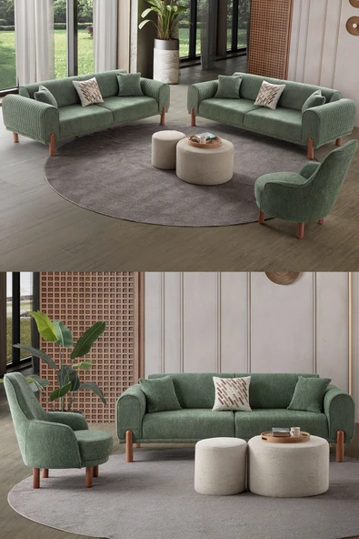 EDSY HOME Armoni 3+3+1+1 Koltuk Takımı Yeşil